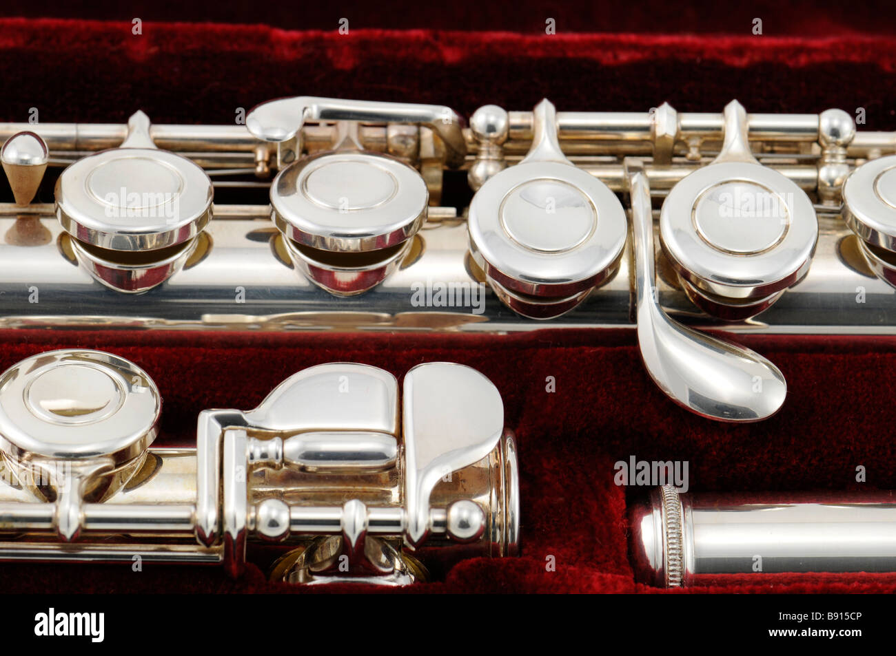 Picture of silver flute in case Stock Photo Alamy
