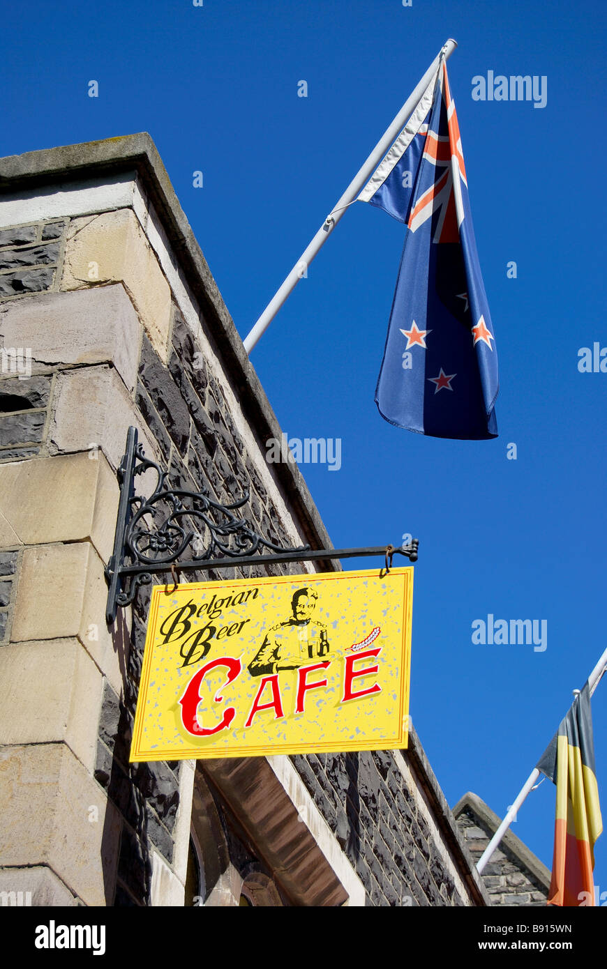 Belgium Cafe, Armagh Street, Christchurch, Canterbury, South Island, New Zealand Stock Photo