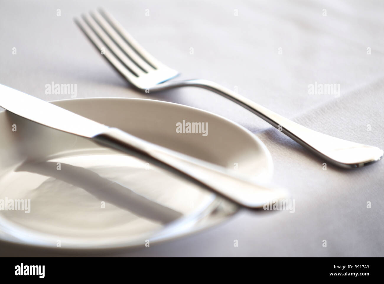 Dining plate and cutlery Stock Photo Alamy