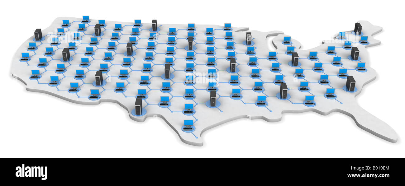 USA Networking Map Stock Photo Alamy