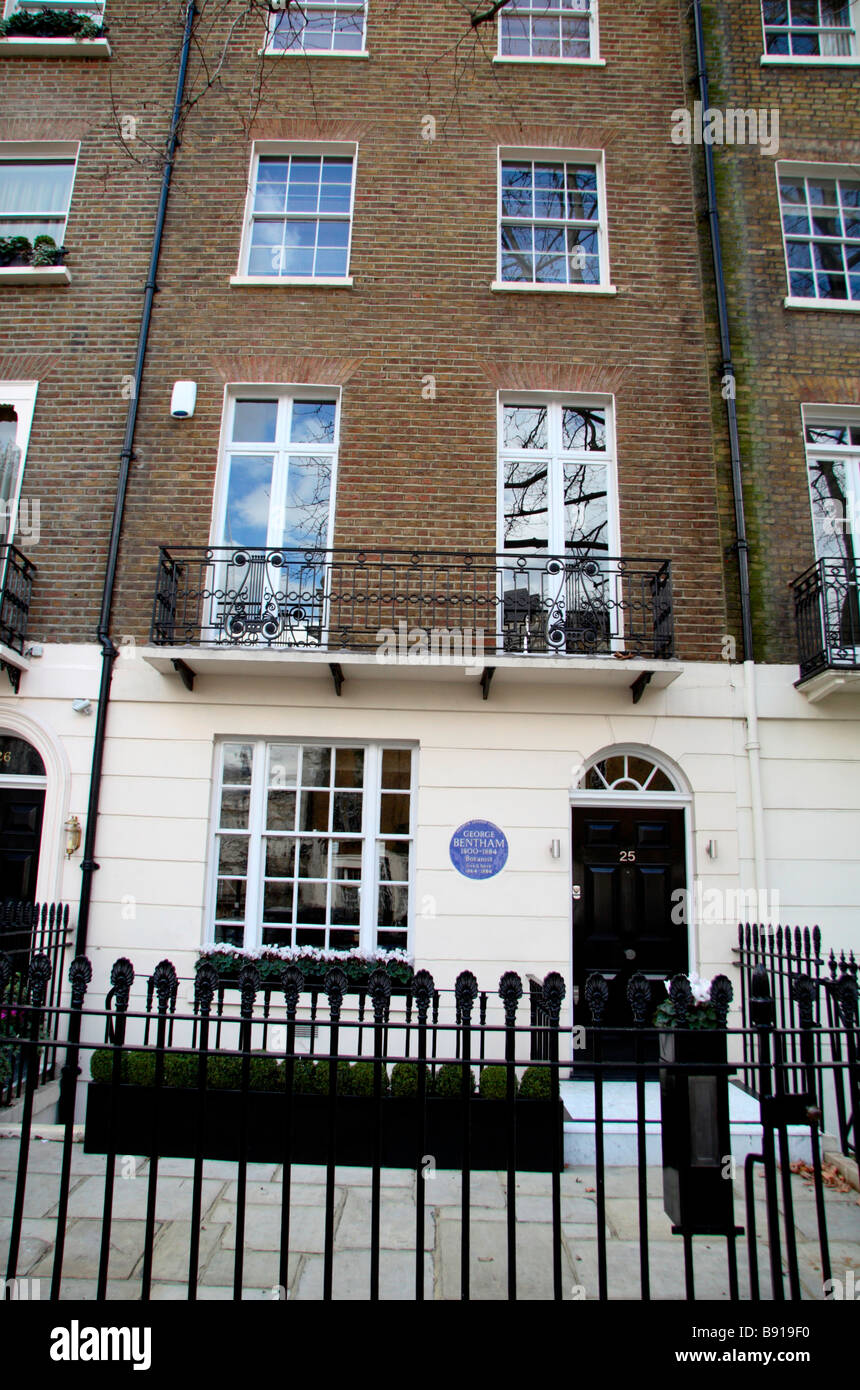 The former home of botanist, George Bentham, (with an English Heritage blue plaque), London.  Mar 2009 Stock Photo