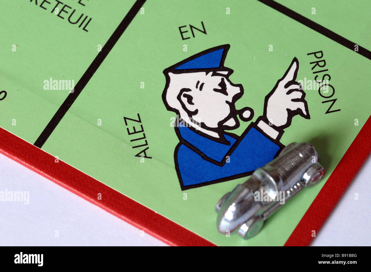 French monopoly board, Go to Jail Stock Photo