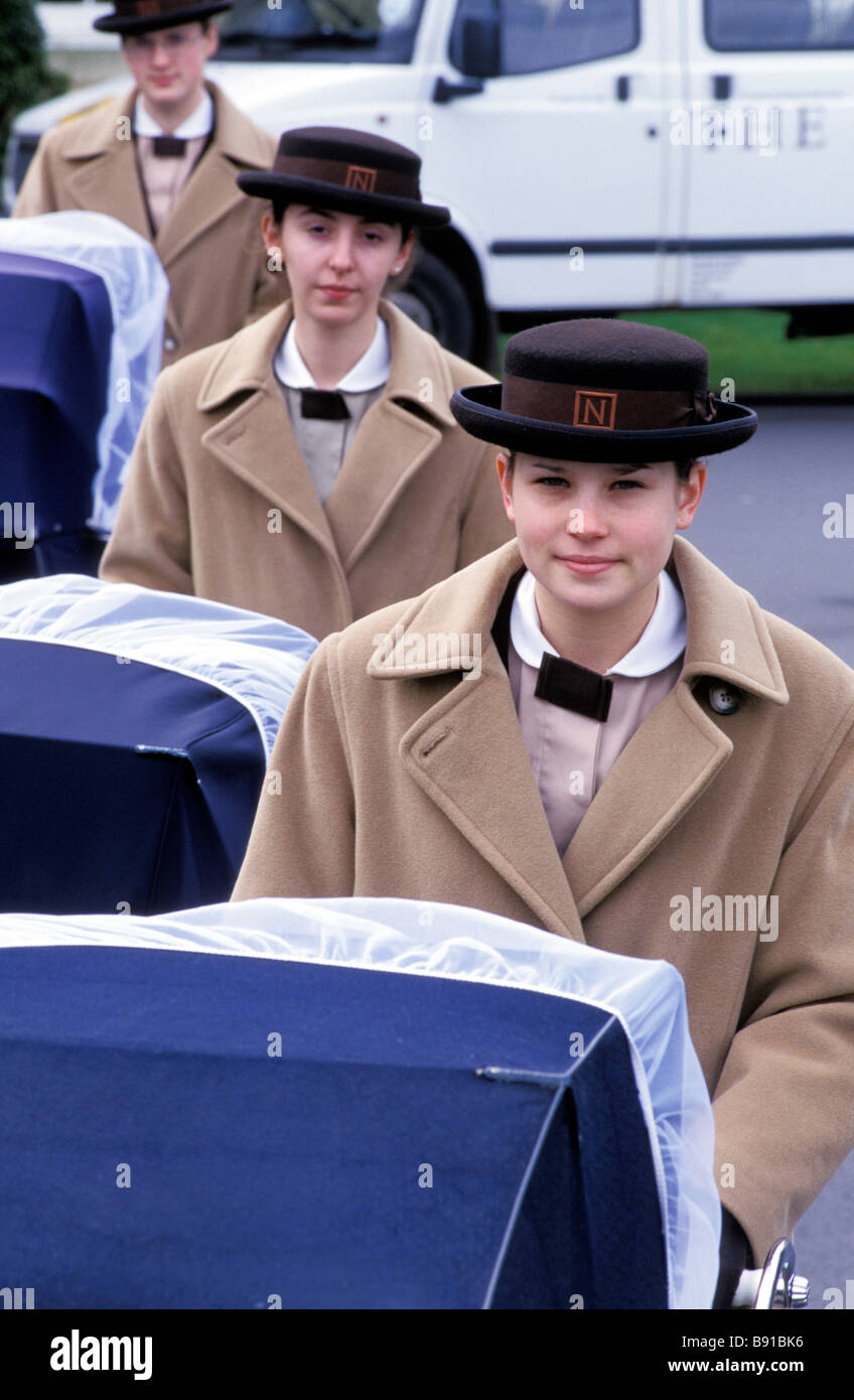 Norland nannies in training at the Norland Nanny college Berkshire