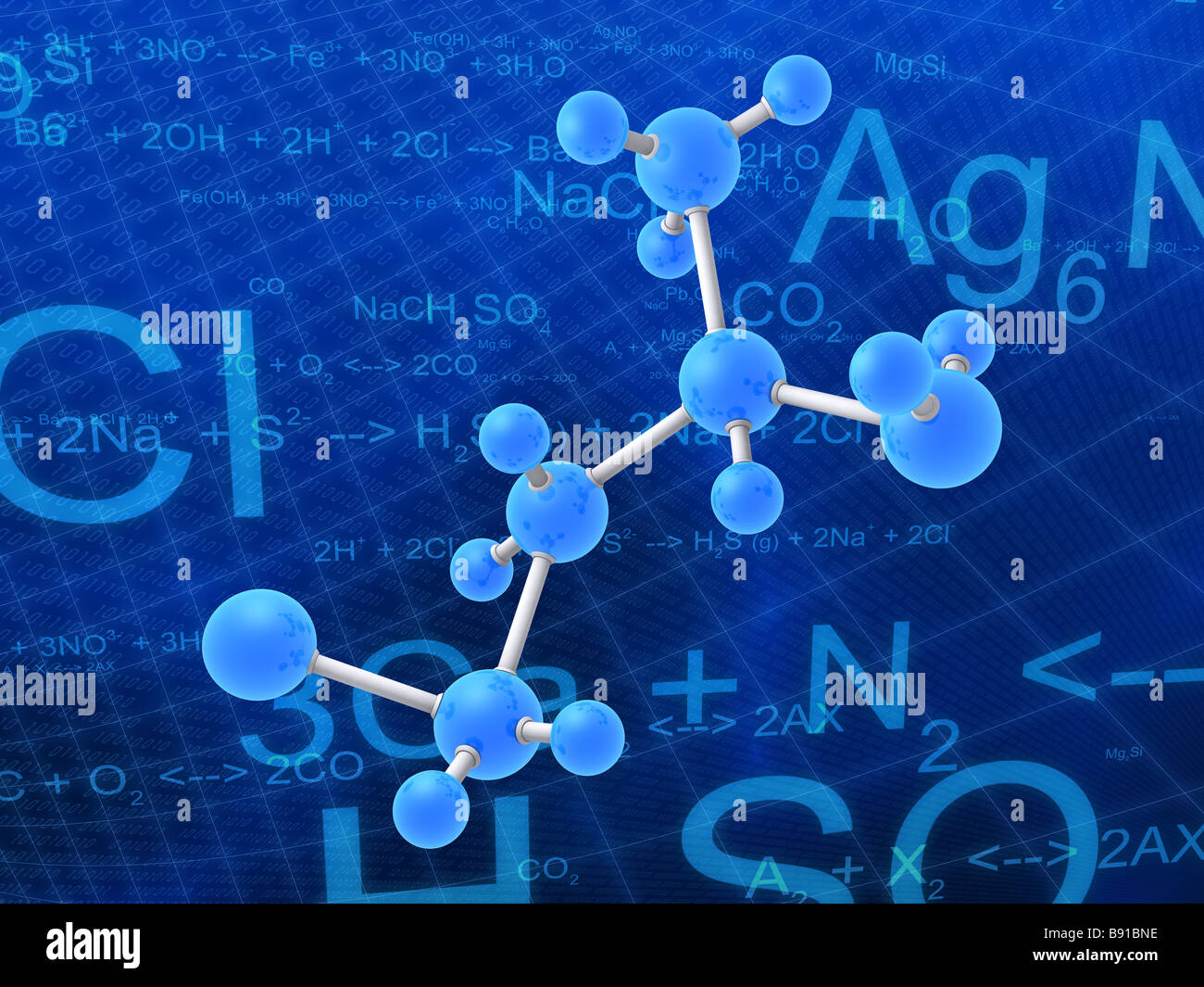 Blue molecules hi-res stock photography and images - Alamy
