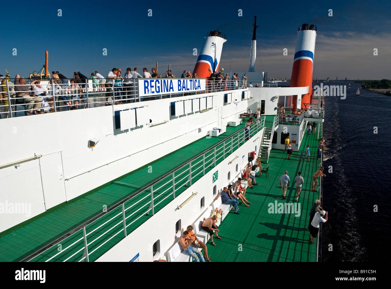 View From The Upper Deck Of Ferry Regina Baltica Going From Riga To view-from-the-upper-deck-of-ferry-regina-baltica-going-from-riga-to