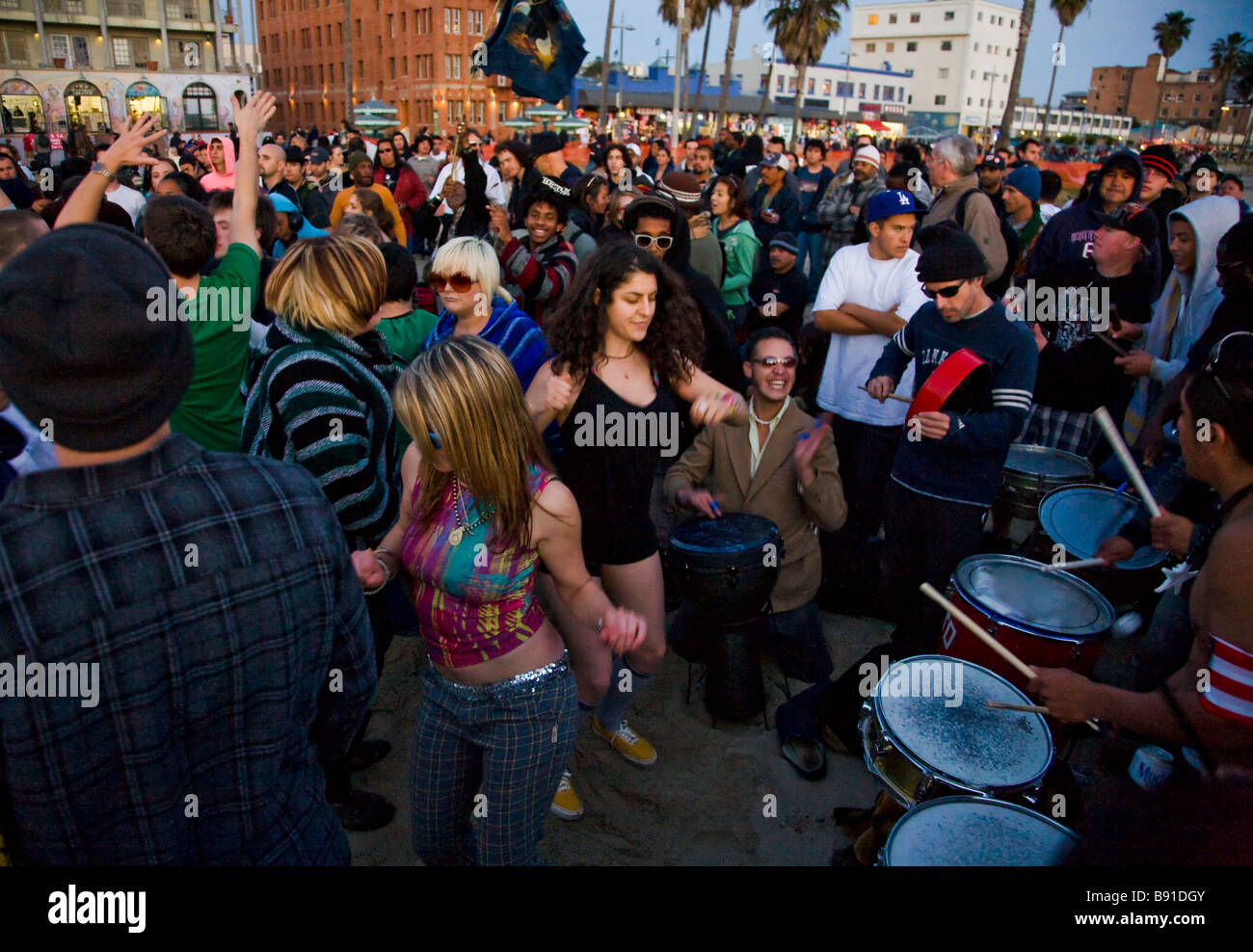 Dancing at the Drum Circle Venice Beach Los Angeles County California ...