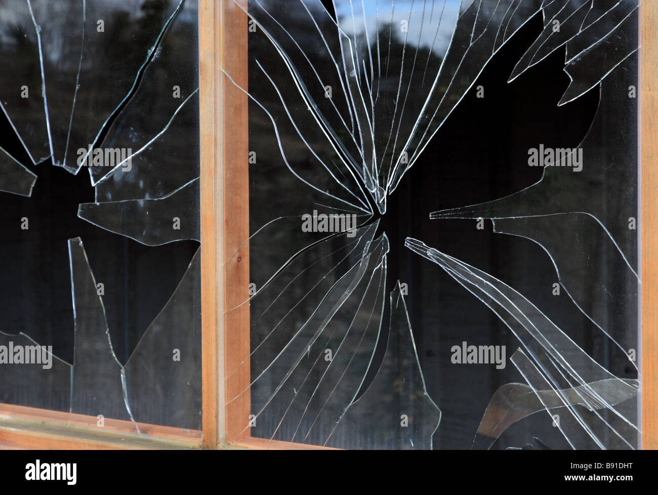 Smashed windows. Stock Photo