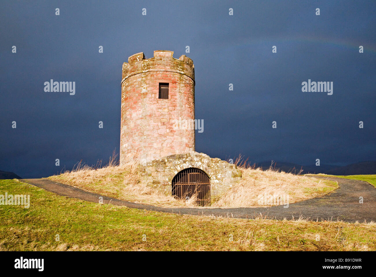 Auchinbaird windmill Fishcross near Alloa The structure has also been used as a doocot dovecote Stock Photo