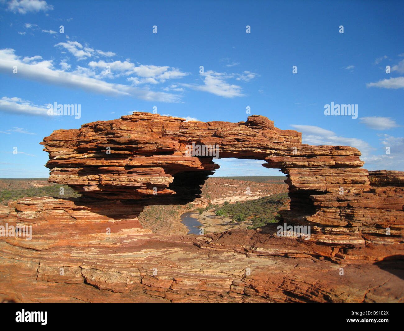'Nature's window'. Rock formation at Kalbarri, Western Australia Stock Photo Alamy