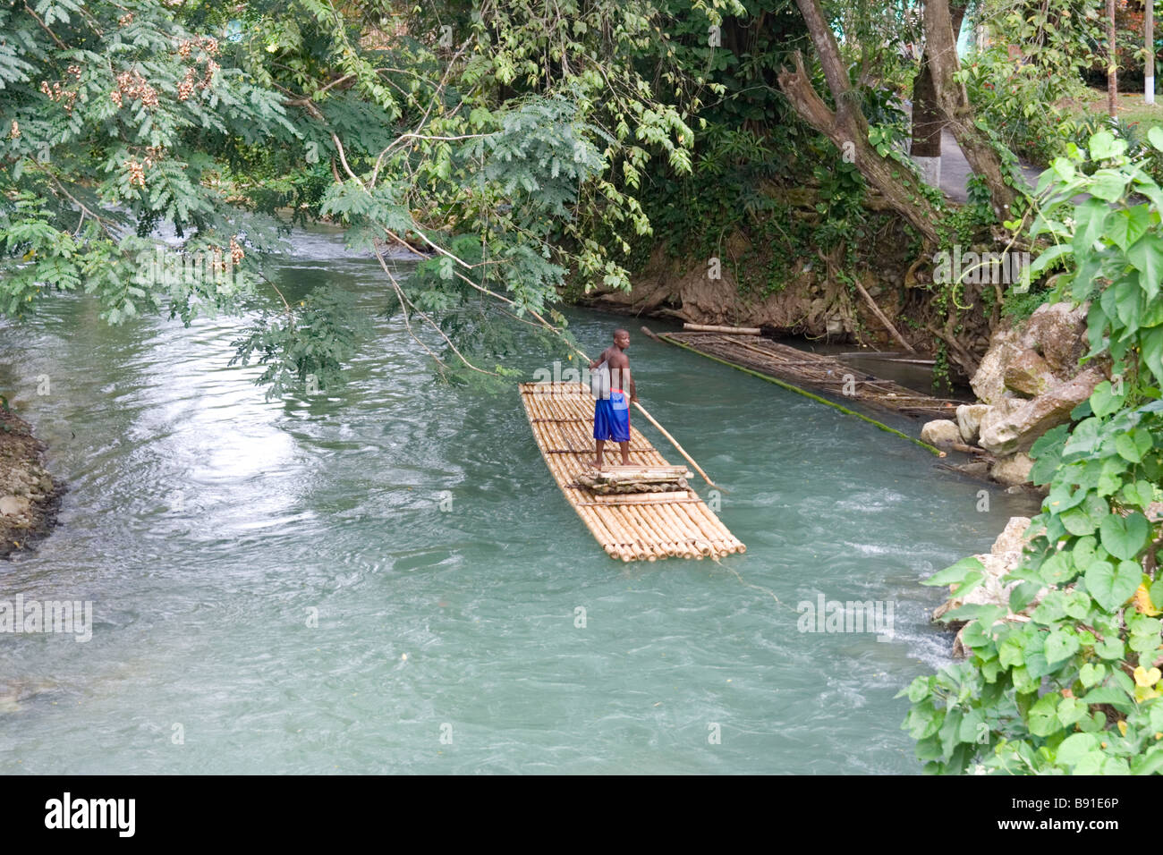 Jamaican river raft Stock Photo - Alamy