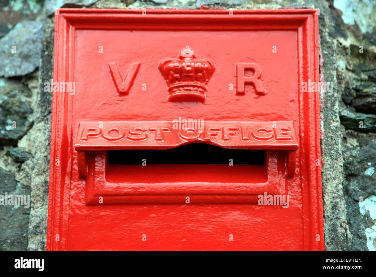 Red Victorian letterbox Stock Photo