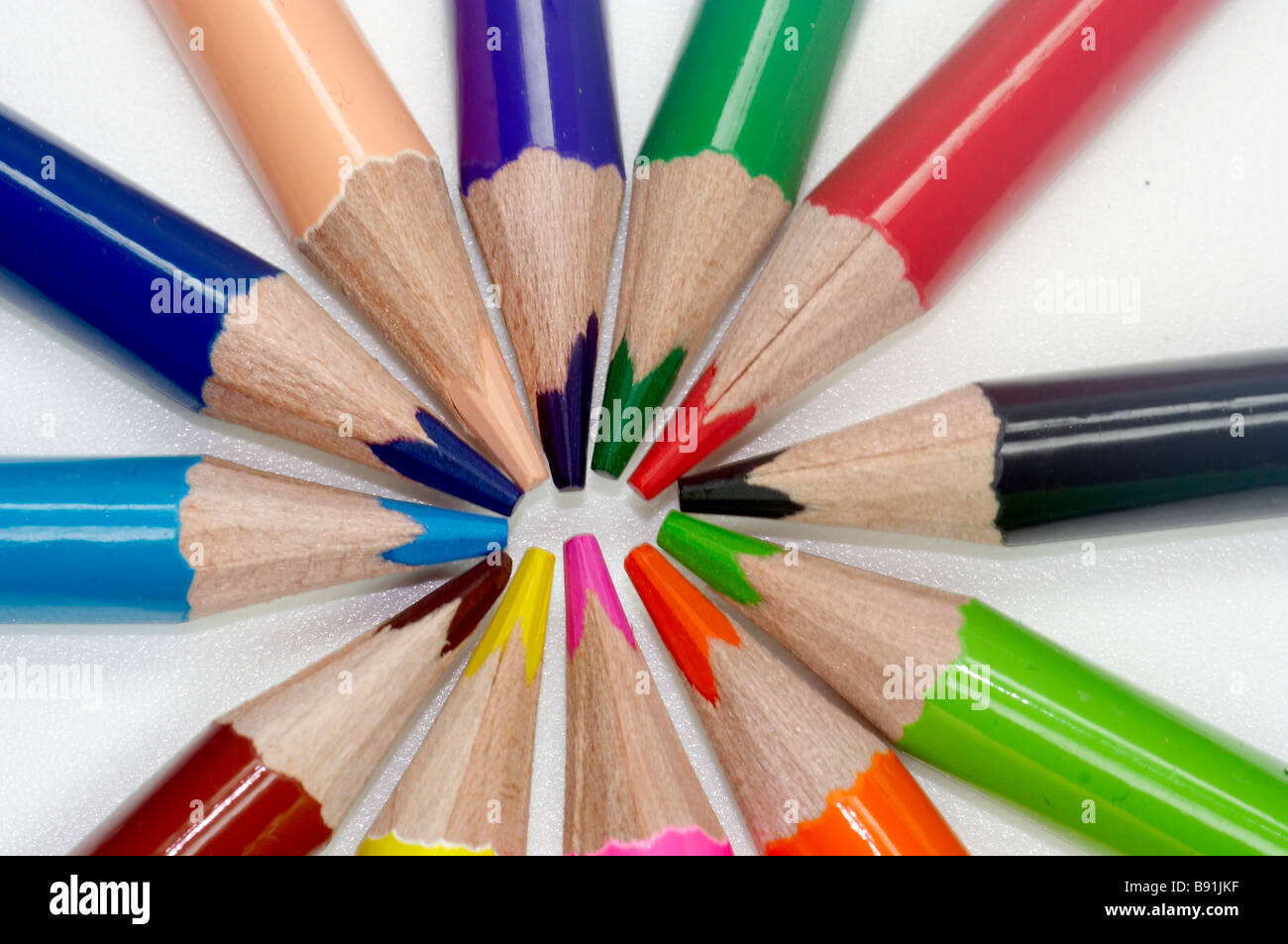 a lot of coloured pencils Stock Photo
