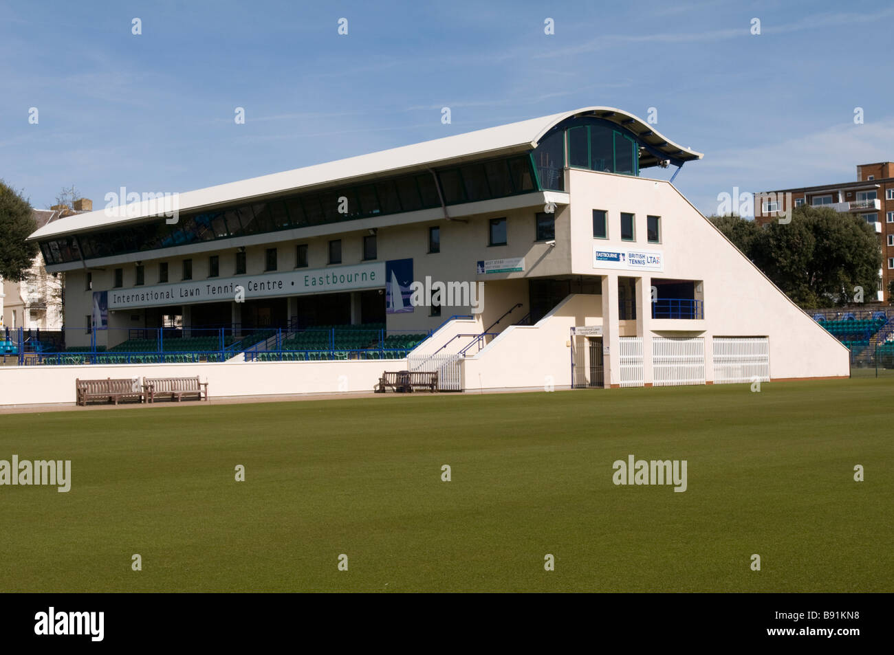 UNITED KINGDOM, ENGLAND, 15th March 2009. The International Lawn Tennis Centre at Devonshire Park, Eastbourne. Stock Photo