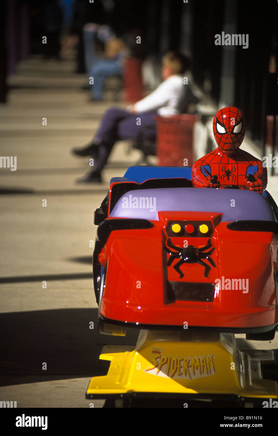 Childrens amusement park style ride, spider man cartoon character Stock ...