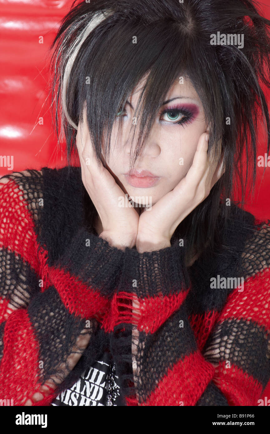 Young japanese woman in style of visual kei Stock Photo