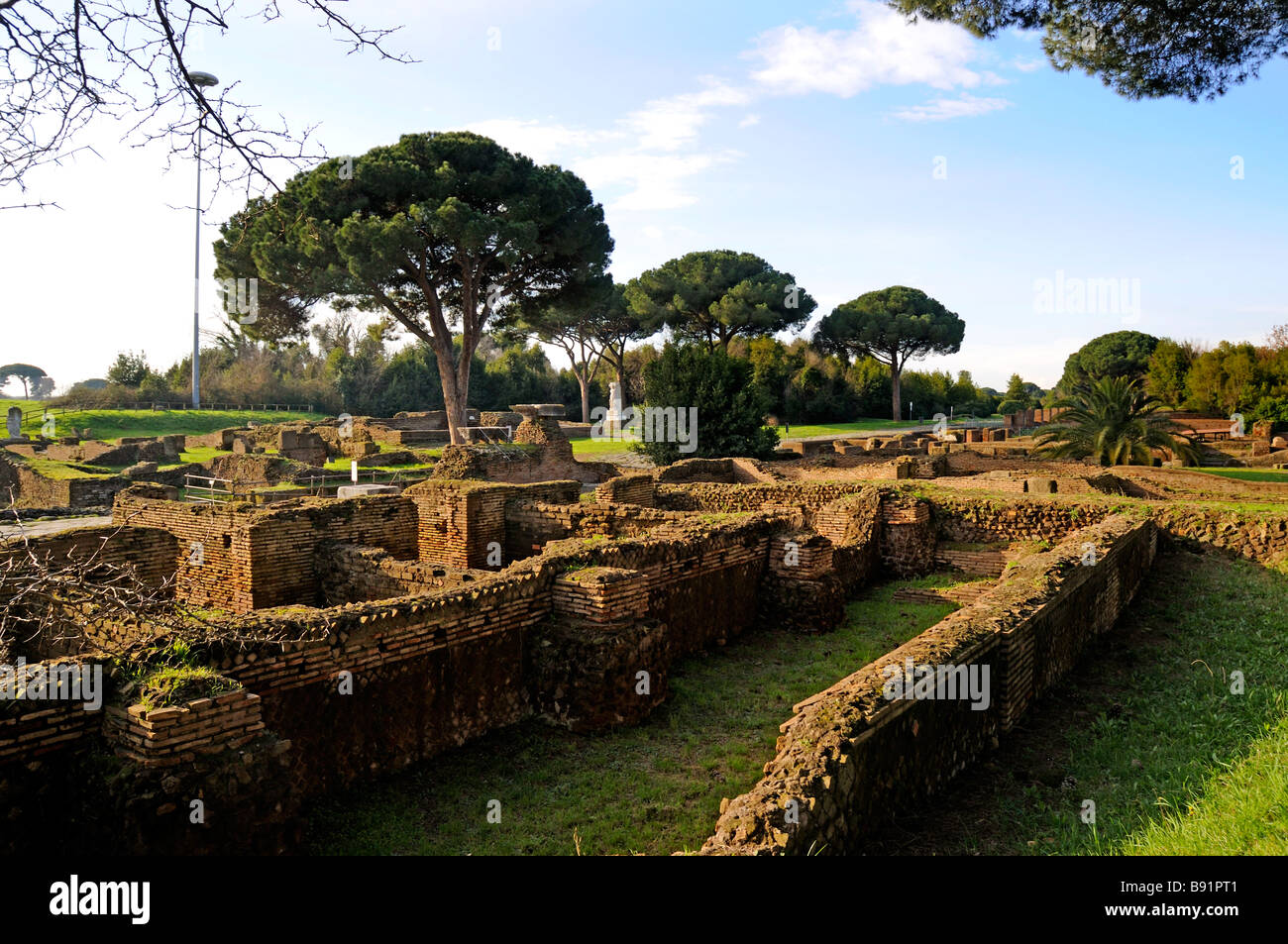 The archaeological site of Ostia Antica which was the old port of Rome ...
