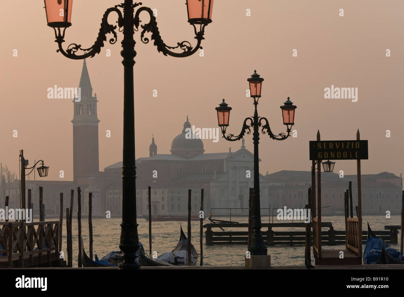 Italy Veneto Venice Piazza San Marco with San Giorgio Maggiore in the background Stock Photo