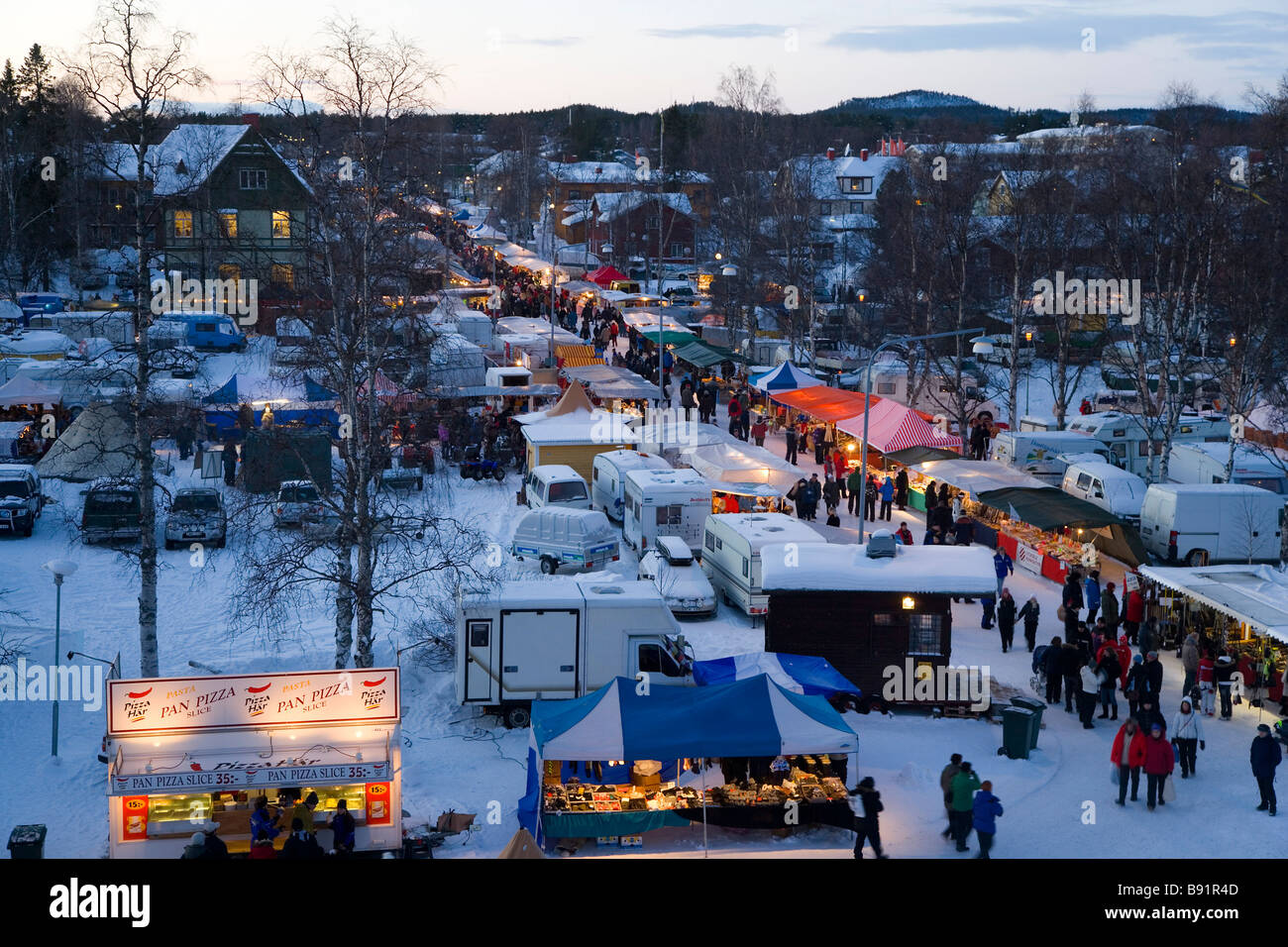 Winter fair, Jokkmokk, Norrbotten, Sweden Stock Photo