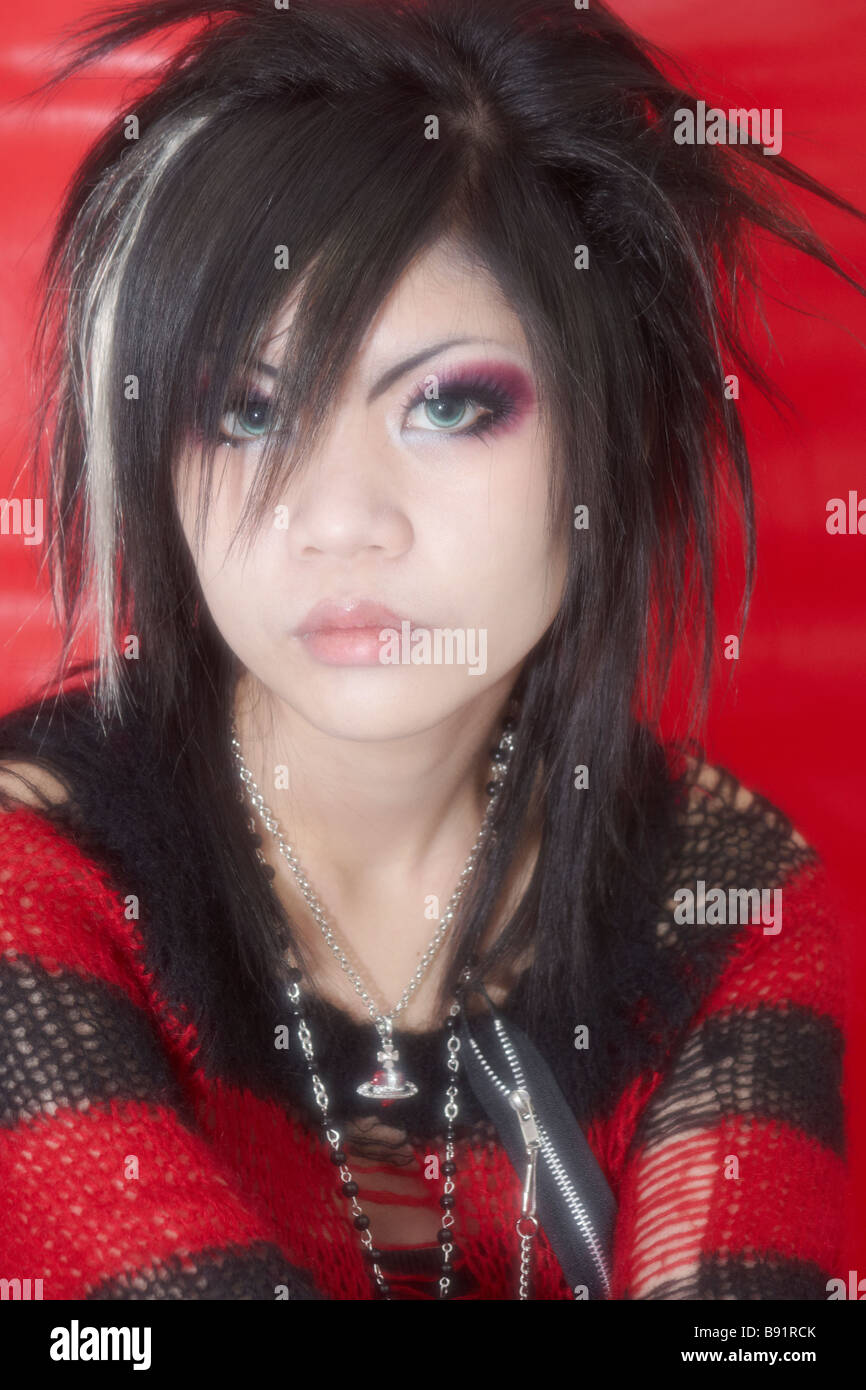 Young japanese woman in style of visual kei Stock Photo