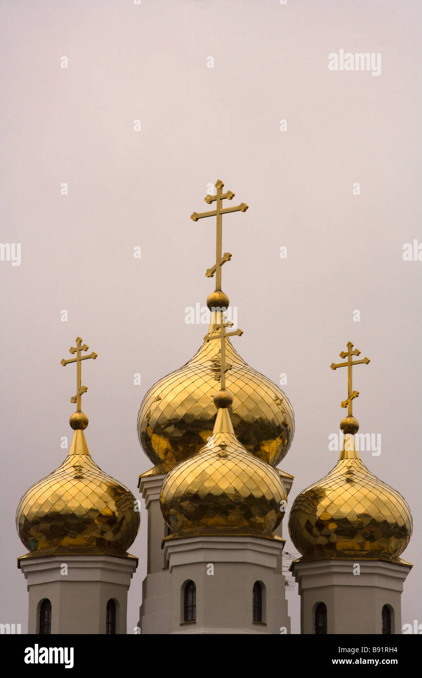 Church of Blood golden onion domes, architectural detail, Ekaterinburg, Russia Stock Photo