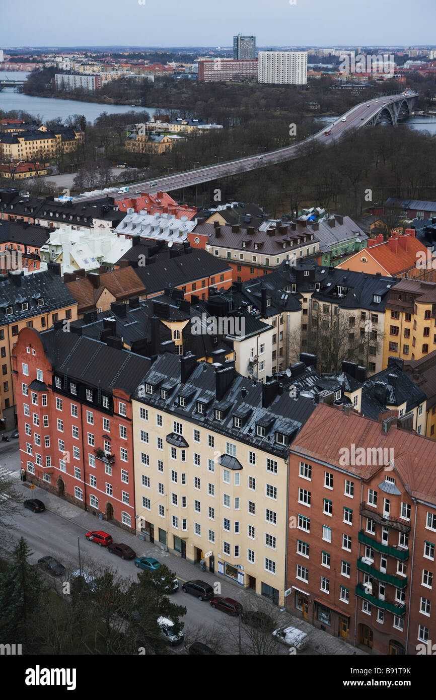 View of Sodermalm Sweden. Stock Photo