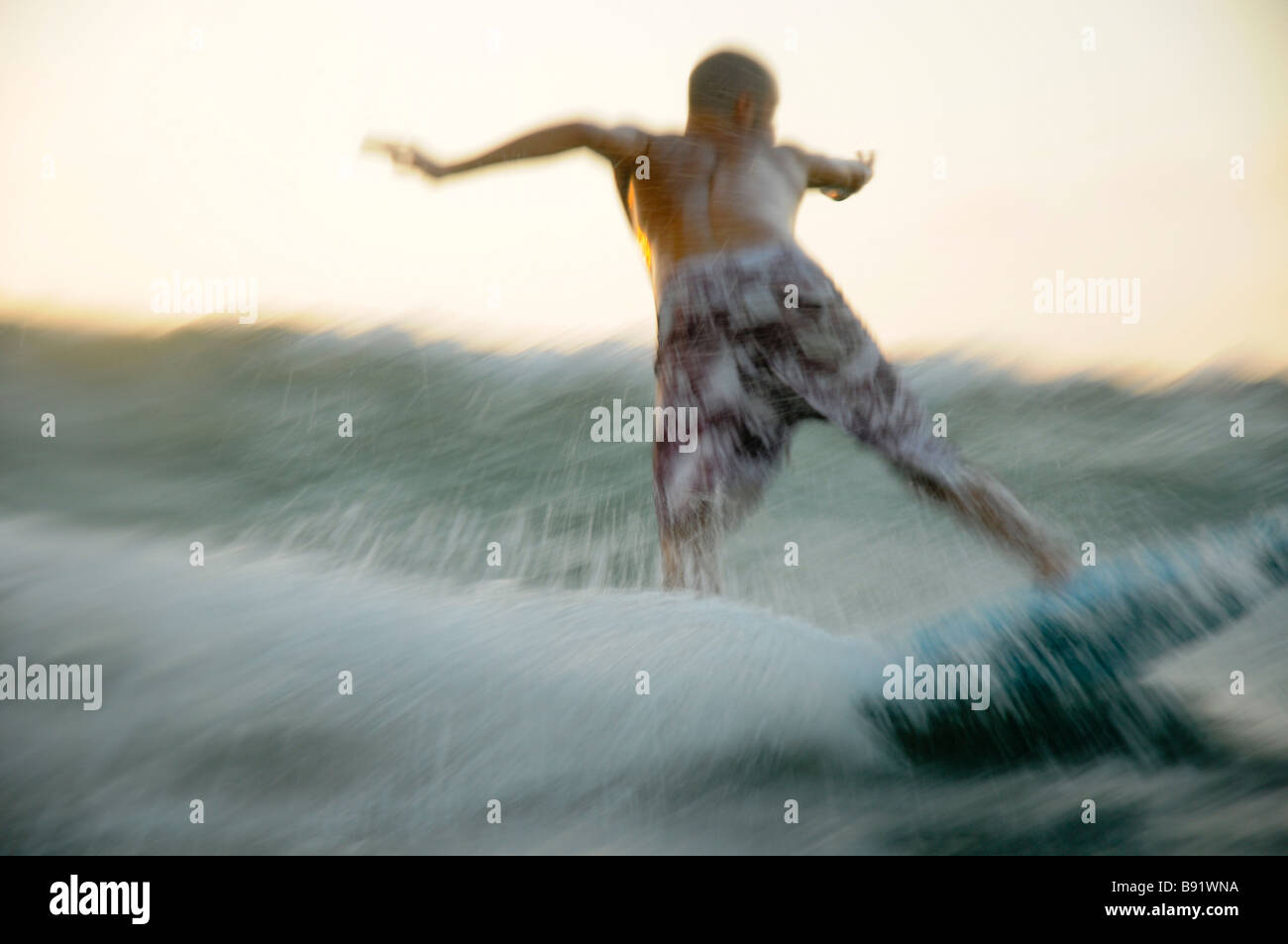 Israel Mediterranean sea Wave surfer Stock Photo
