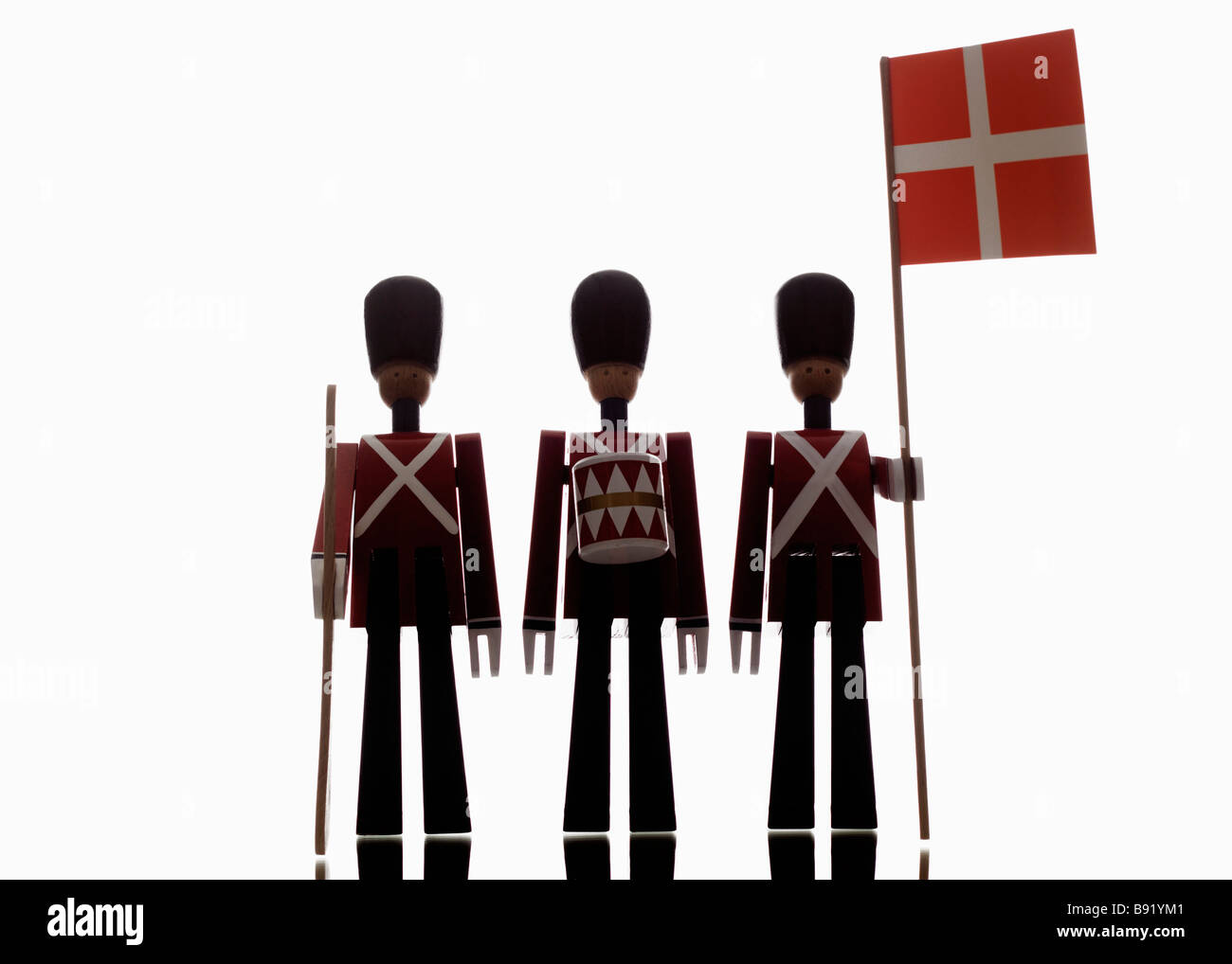 The Danish lifeguards in the shape of dolls. Stock Photo