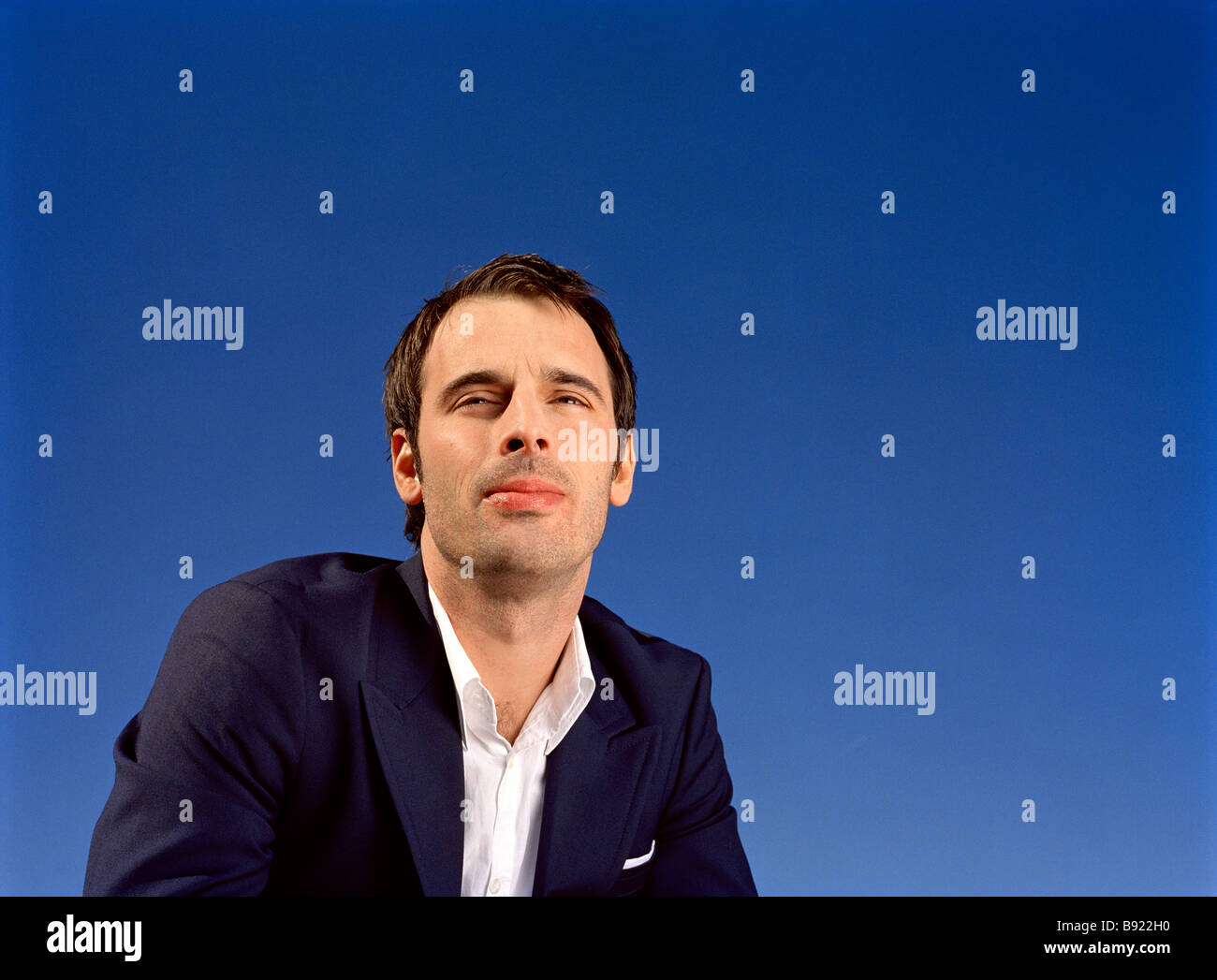 Portrait of a man and a blue sky Sweden Stock Photo - Alamy