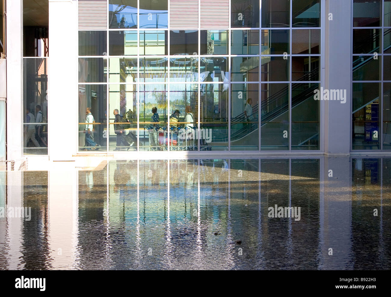 Architectural detail in the Marco Polo Airport in Venice Italy Stock Photo