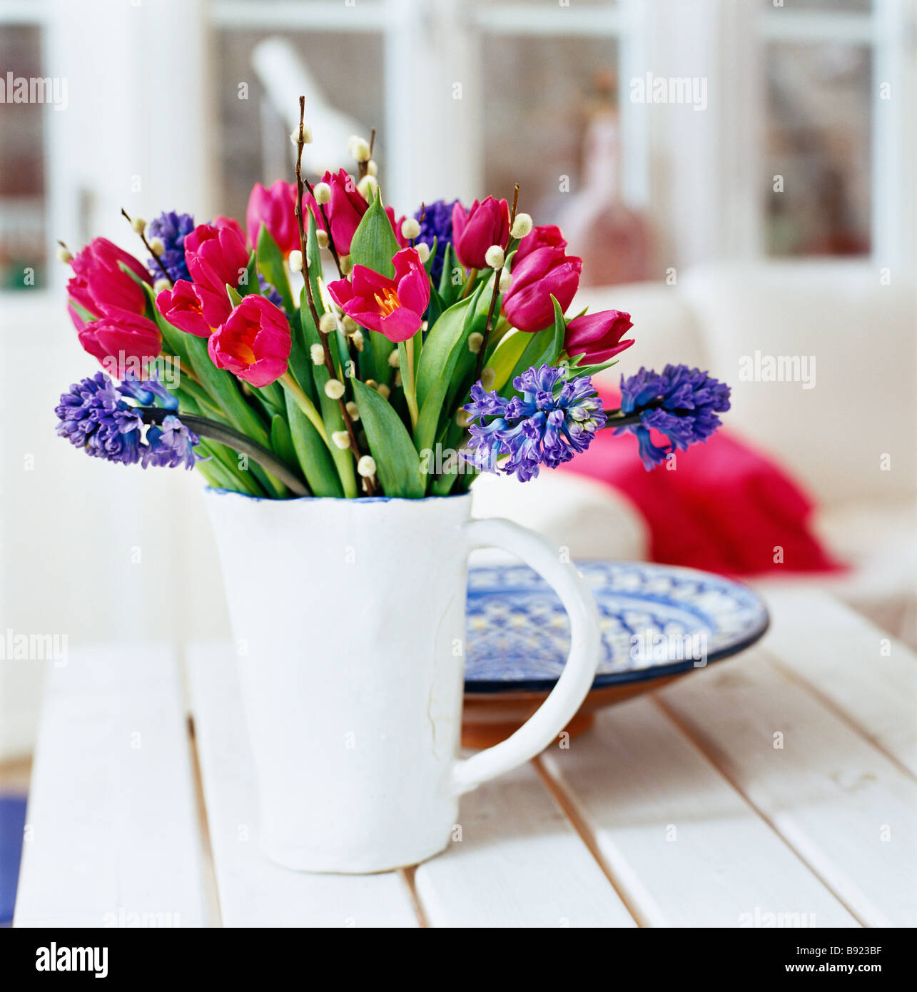 Flowers in a jug Sweden Stock Photo Alamy