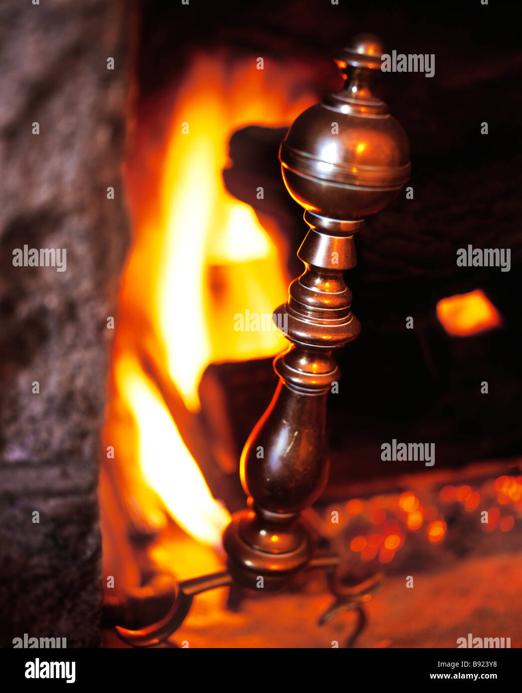A fireplace. Stock Photo