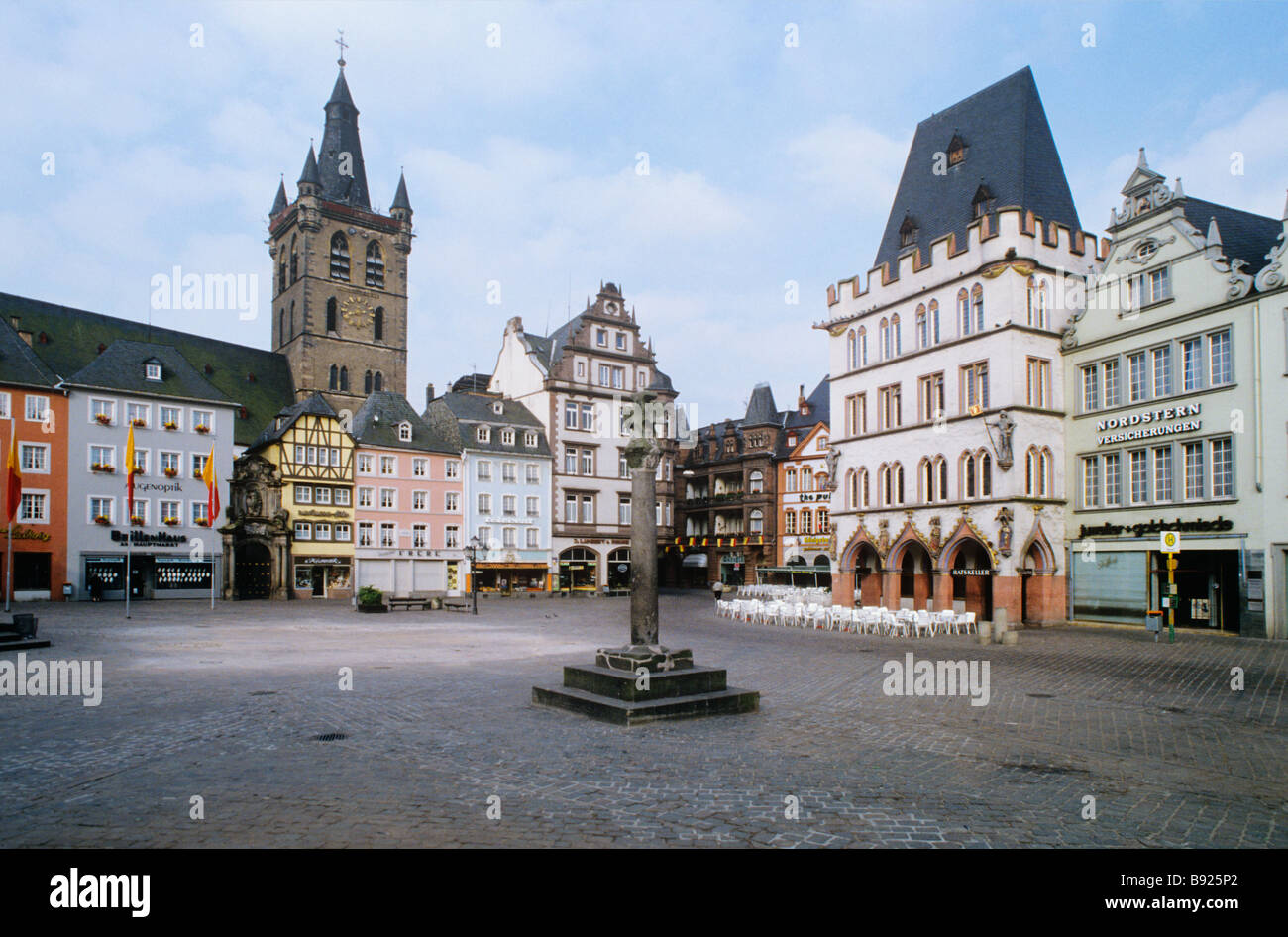 Trier, Germany, Birthplace of Karl Marx, the town square has'nt changed.It is the oldest city in Germany, founded in or before 1 Stock Photo