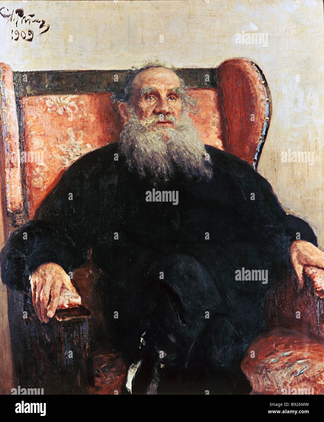 Leo Tolstoy in a Pink Chair Ilya Repin 1844 1930 Oil on canvas 1909 The ...