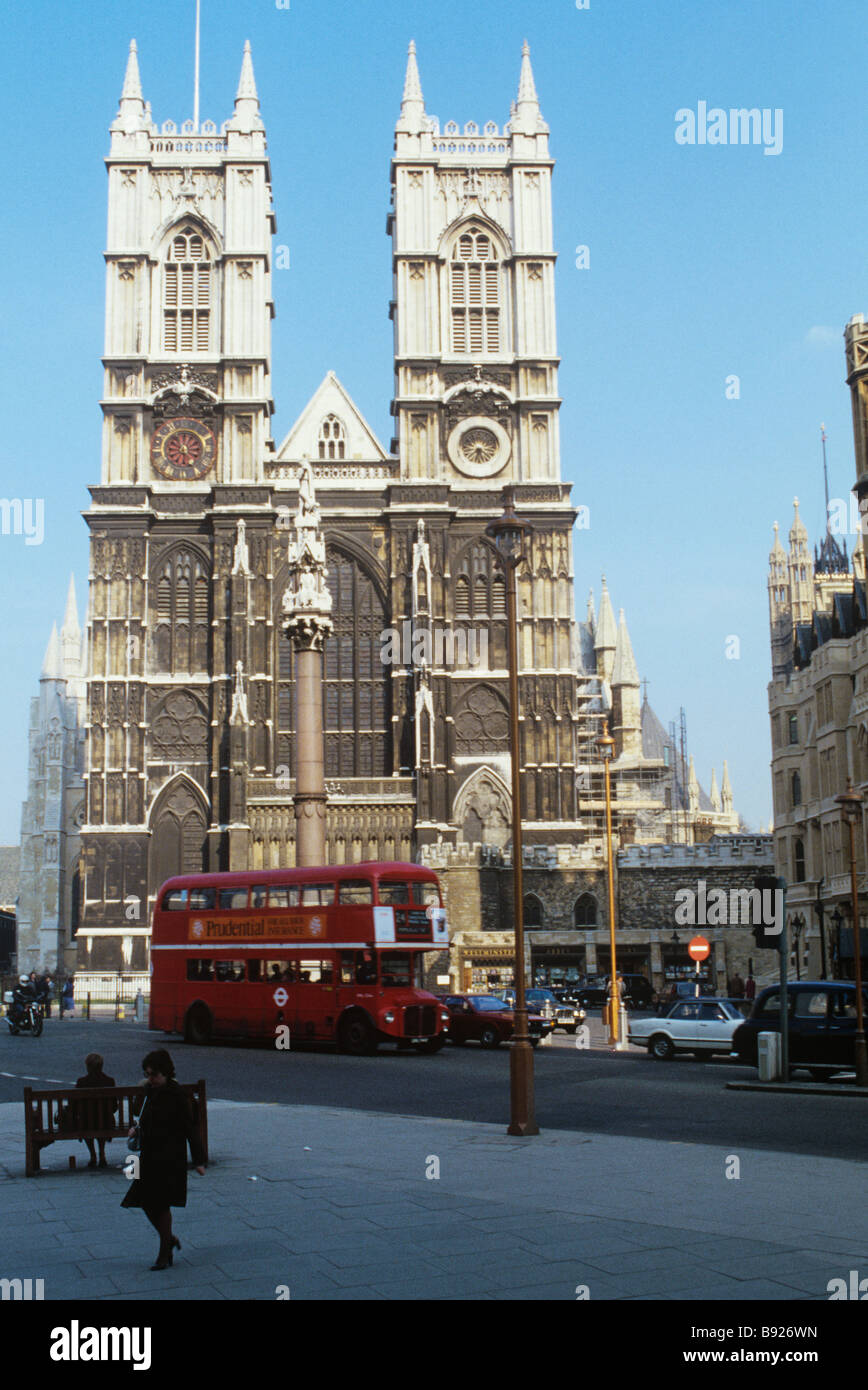 London, Westminster Abbey It is the traditional place of coronation and burial site for English Monarchs Stock Photo