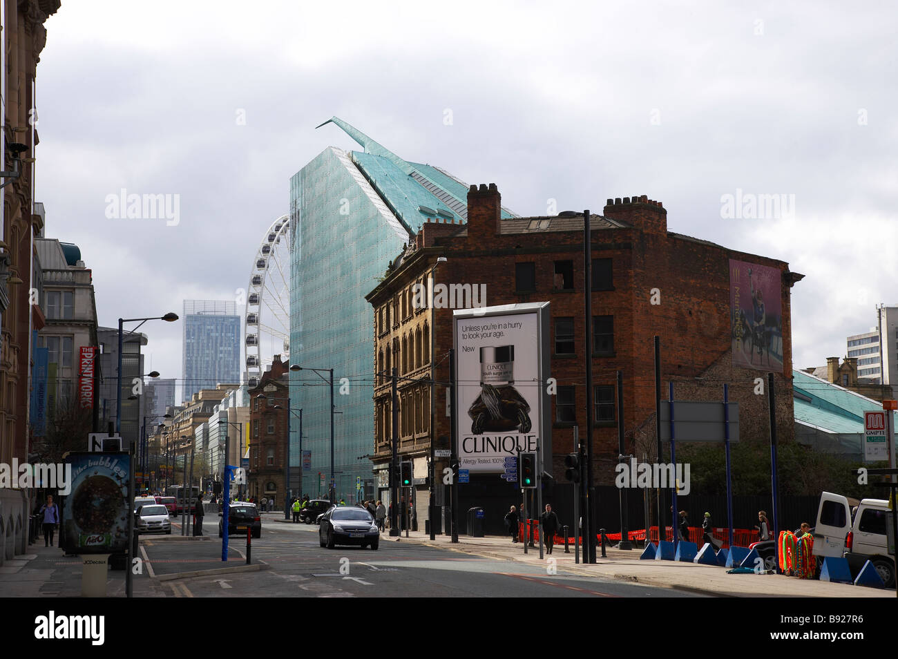 View into Corporation Street in Manchester UK Stock Photo Alamy