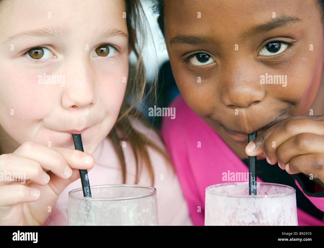 Young girls drinking milkshake Cape Town Western Cape Province South