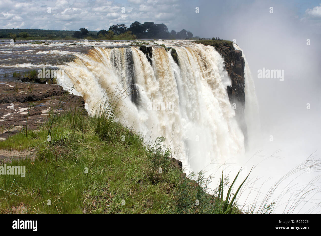 Main Falls from Cataract Island Victoria Falls Matabeleland North Zimbabwe Stock Photo