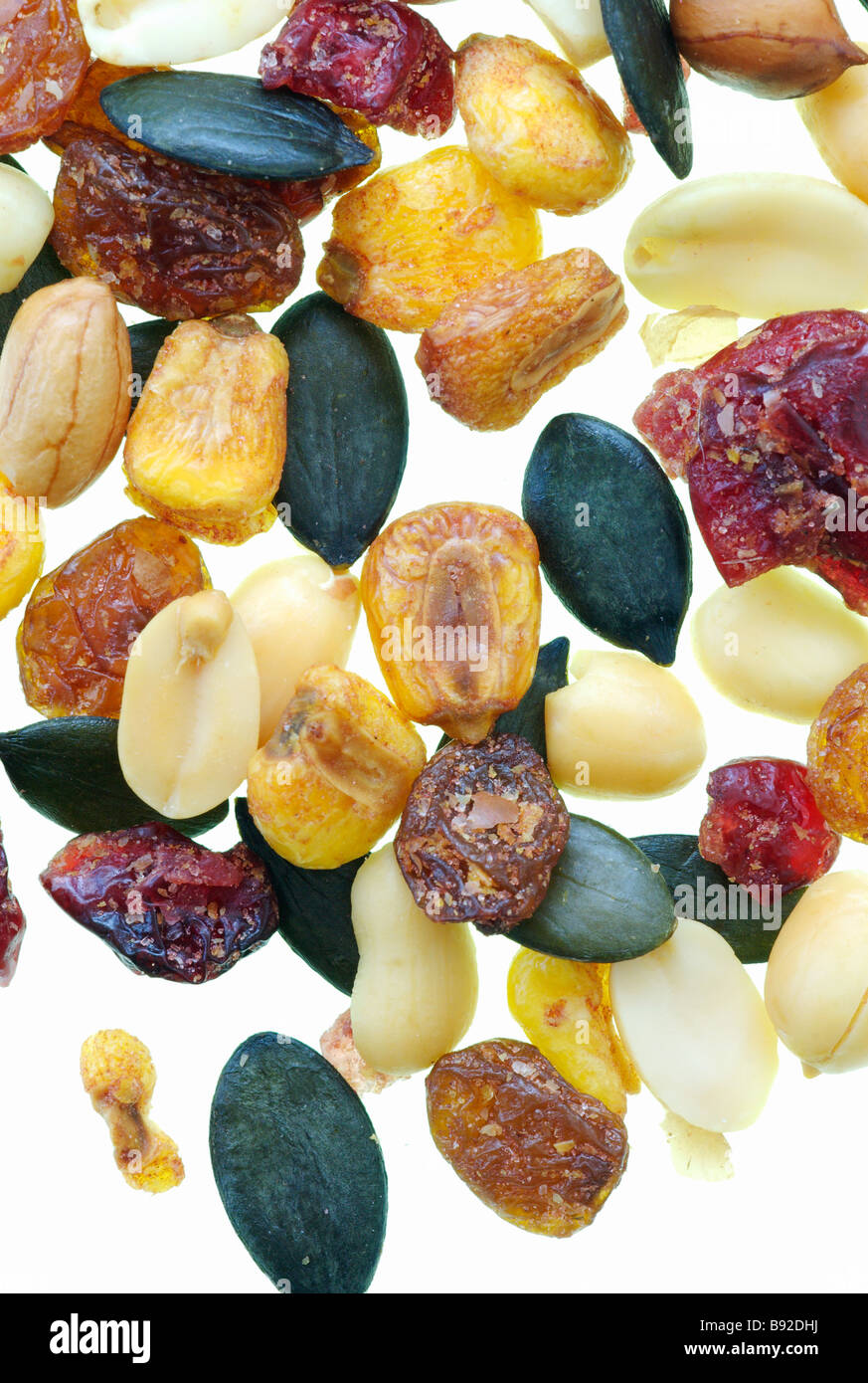Dried fruit and nut mix a popular and typical South African Snack Studio Shot Stock Photo