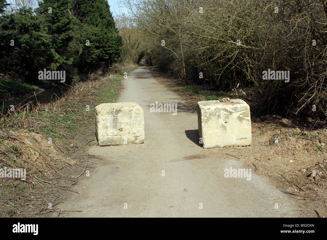 A blocked country lane Stock Photo