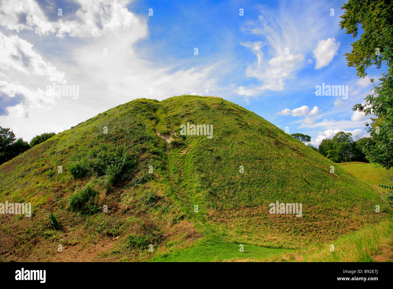 Remains of Castle Hill Thetford Town Norfolk County England UK Stock