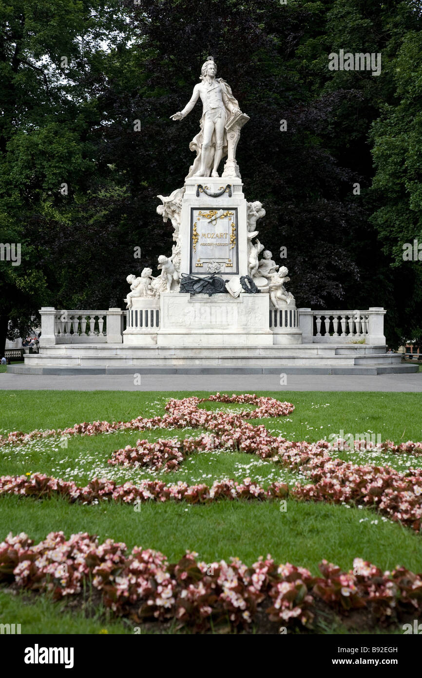 Statue of Mozart in Stadtpark in Vienna Austria Stock Photo