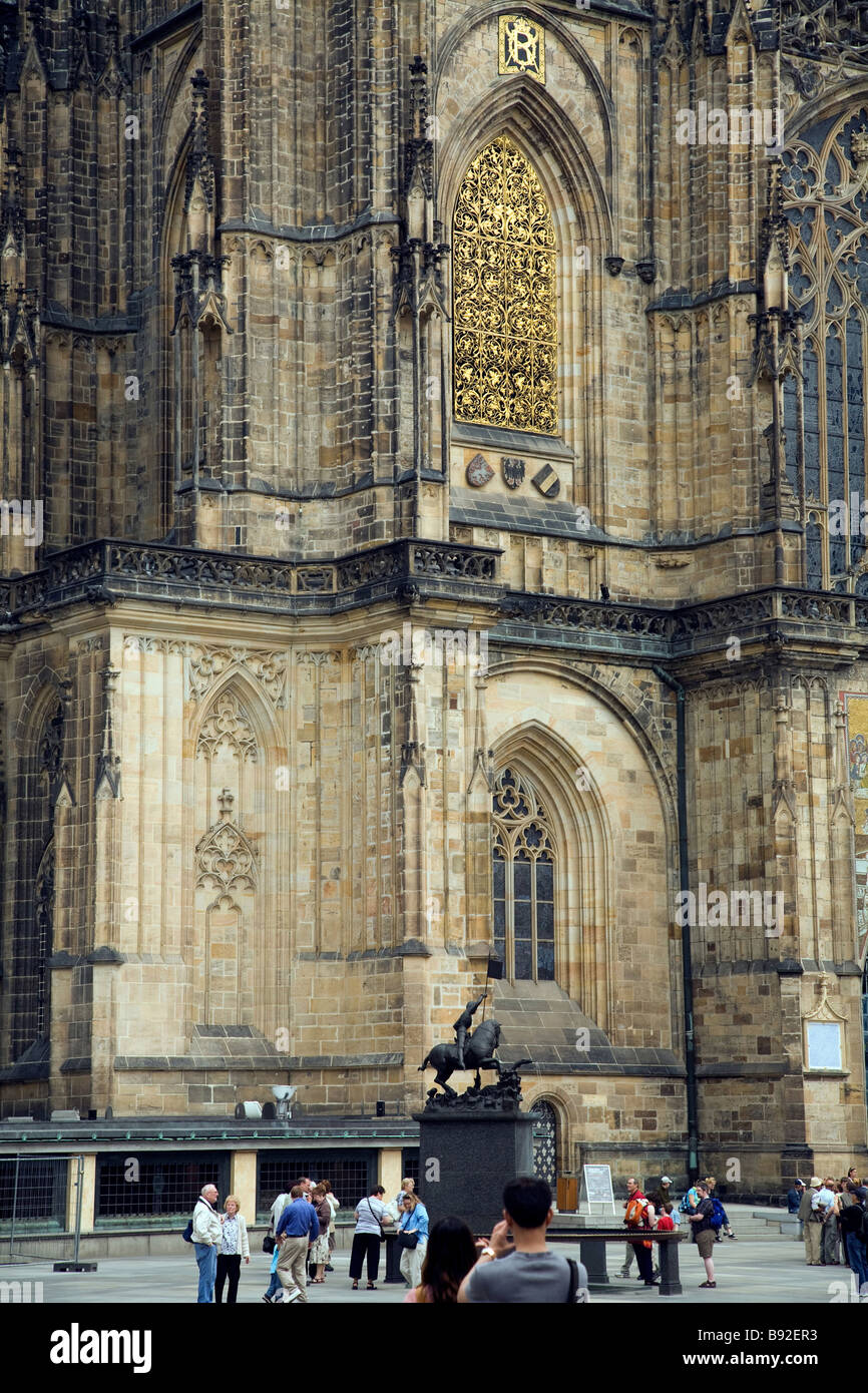 Exterior of St Vitus Cathedral in the Prague Castle Prazsky Hrad precinct Prague Czech Republic Stock Photo