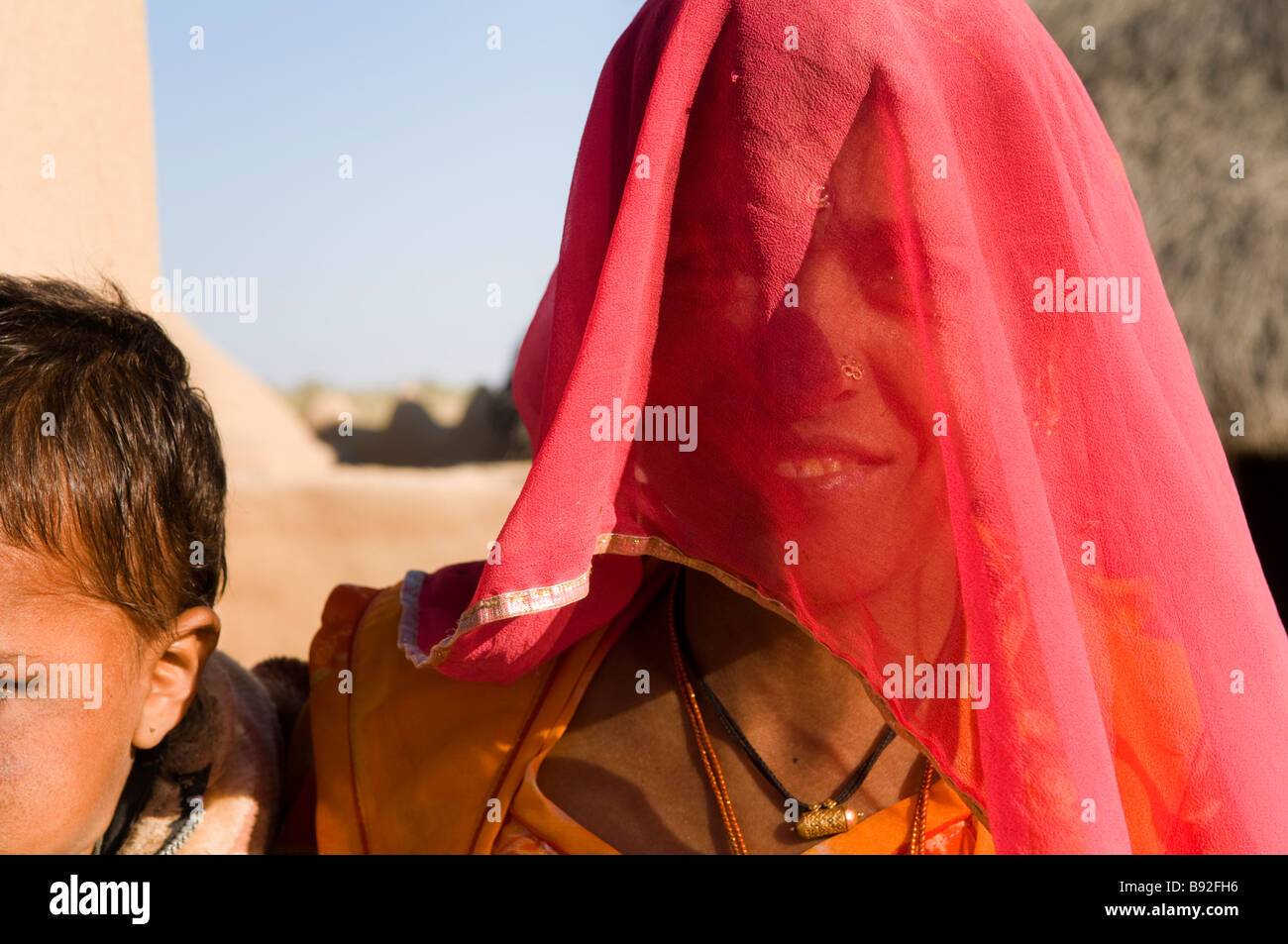 Mother and her child. portrait taken in their beautiful village located ...