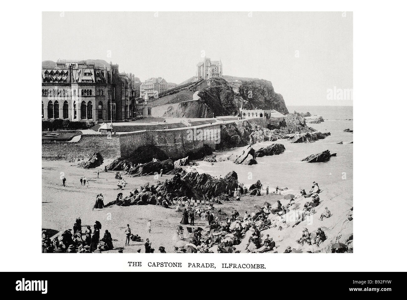 the capstone parade ilfracombe Ilfracombe is a seaside resort and civil parish on the north coast of Devon, England with a small Stock Photo