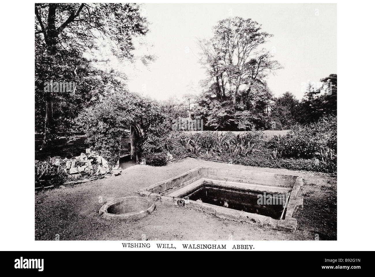 wishing well walsingham abbey Walsingham is a village (actually two conjoined villages: Little Walsingham and Great Walsingham—t Stock Photo