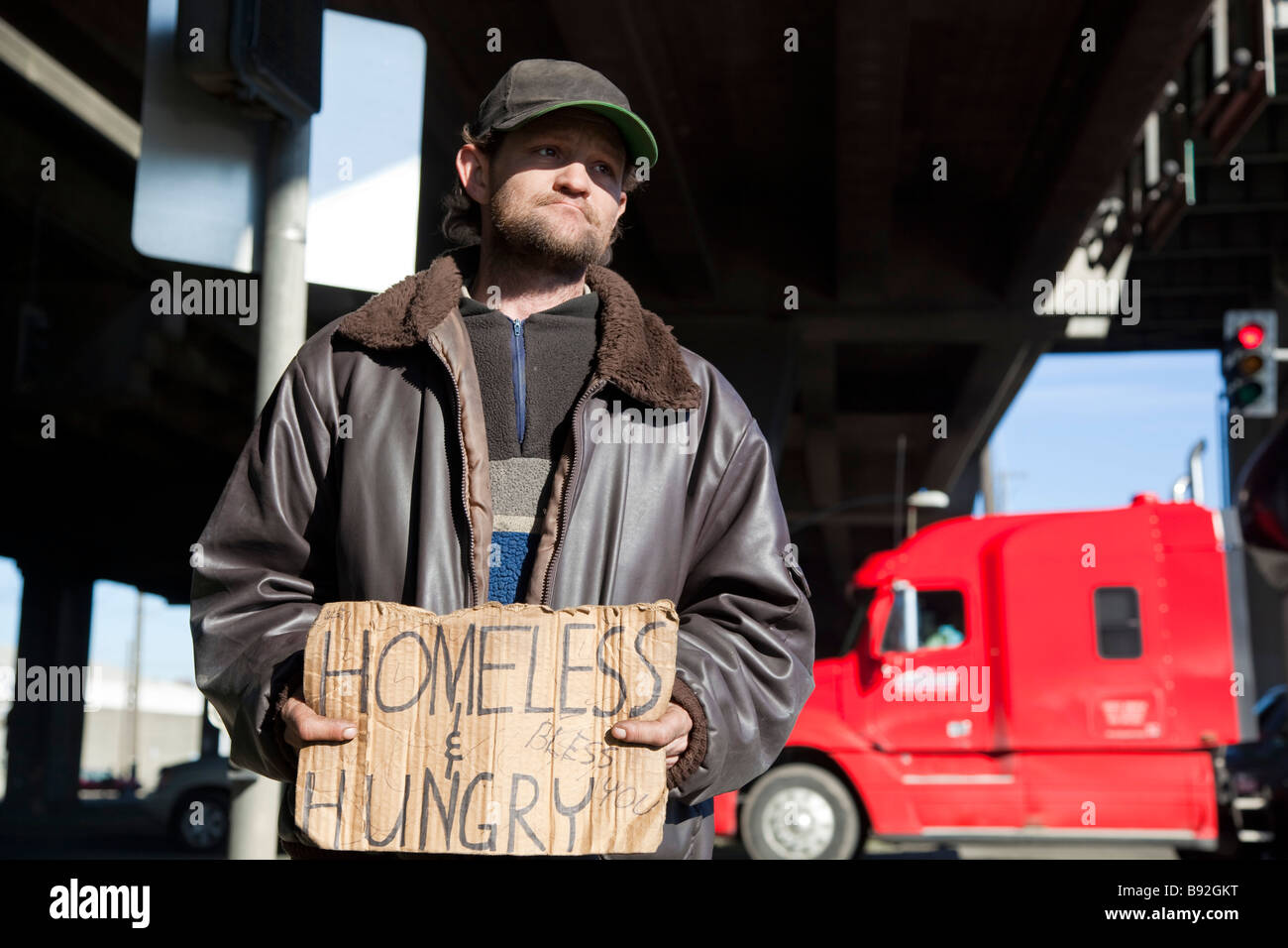 Homeless person Seattle Washington Stock Photo