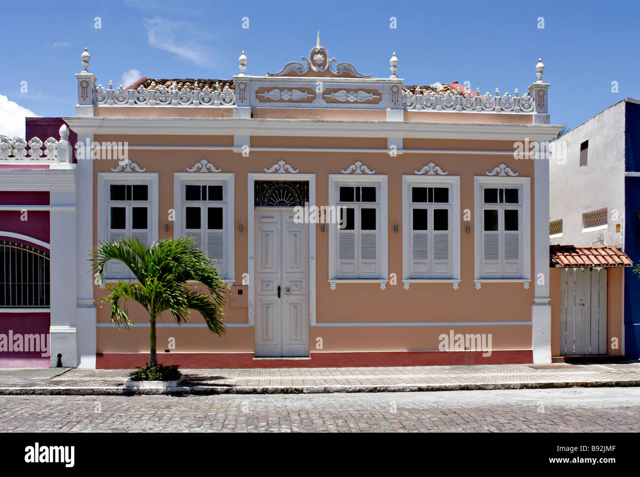 House facades in Canavieiras Bahia Brazil South America Stock Photo Alamy