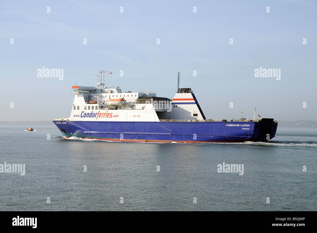 Commodore Clipper a roro ferry sailing the Solent off the southern ...