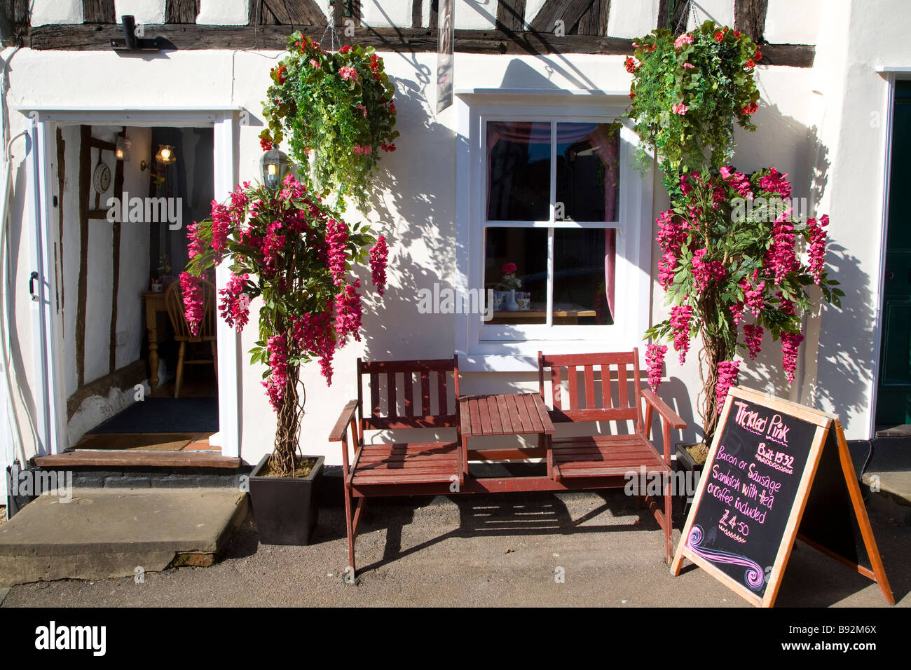 Tickled Pink tea room Lavenham Suffolk England Stock Photo Alamy