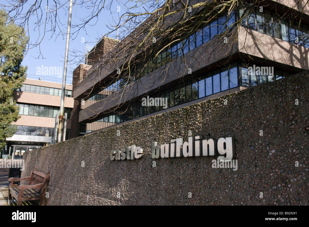 Sign at front of Castle Buildings, Stormont Stock Photo Alamy